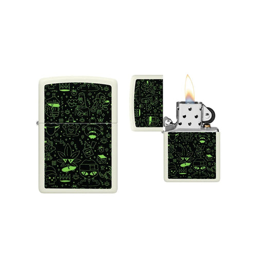 Zippo - Doodle Bladmotief Design