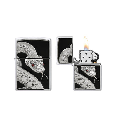 Zippo Snake Red Eyes Emblem aansteker met metalen behuizing