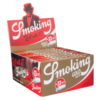 Smoking Gold King Size Slim 2-in-1 vloei met filter tips
