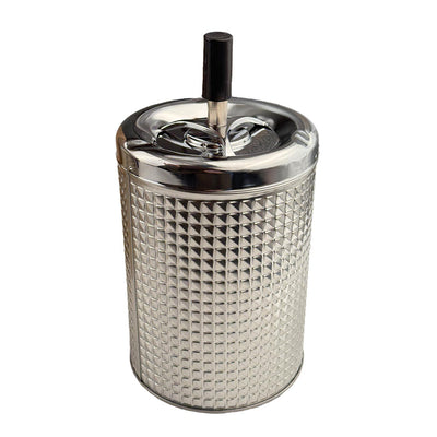 Draai-asbak van 20 cm in chroom en zilver