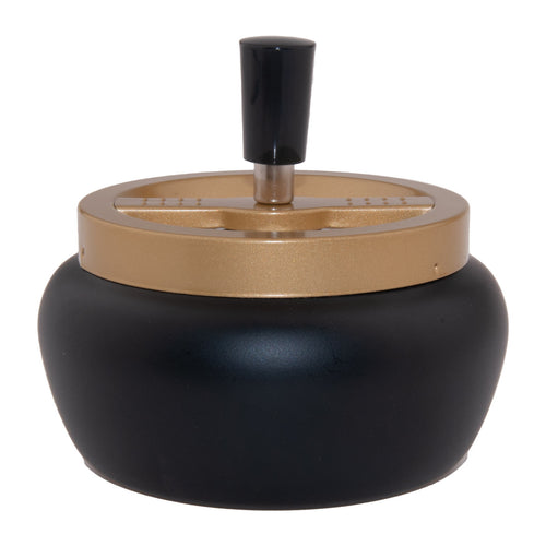 Angelo Spin Draai-asbak Mat Zwart Brons 13 cm
