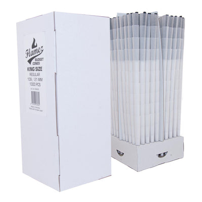 Flamez Budget Cones King Size Bleached 109/21 mm, gebleekte kant-en-klare cones