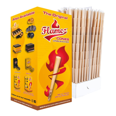 Flamez Cones Medium Unbleached 98/26 mm, ongebleekt met filtertip