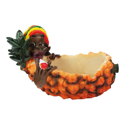 Bookwill keramiek asbak in de vorm van een ananas, rasta, 190 mm