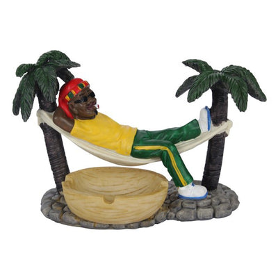Bookwill liggende keramische asbak, 220 mm, Rasta-motief