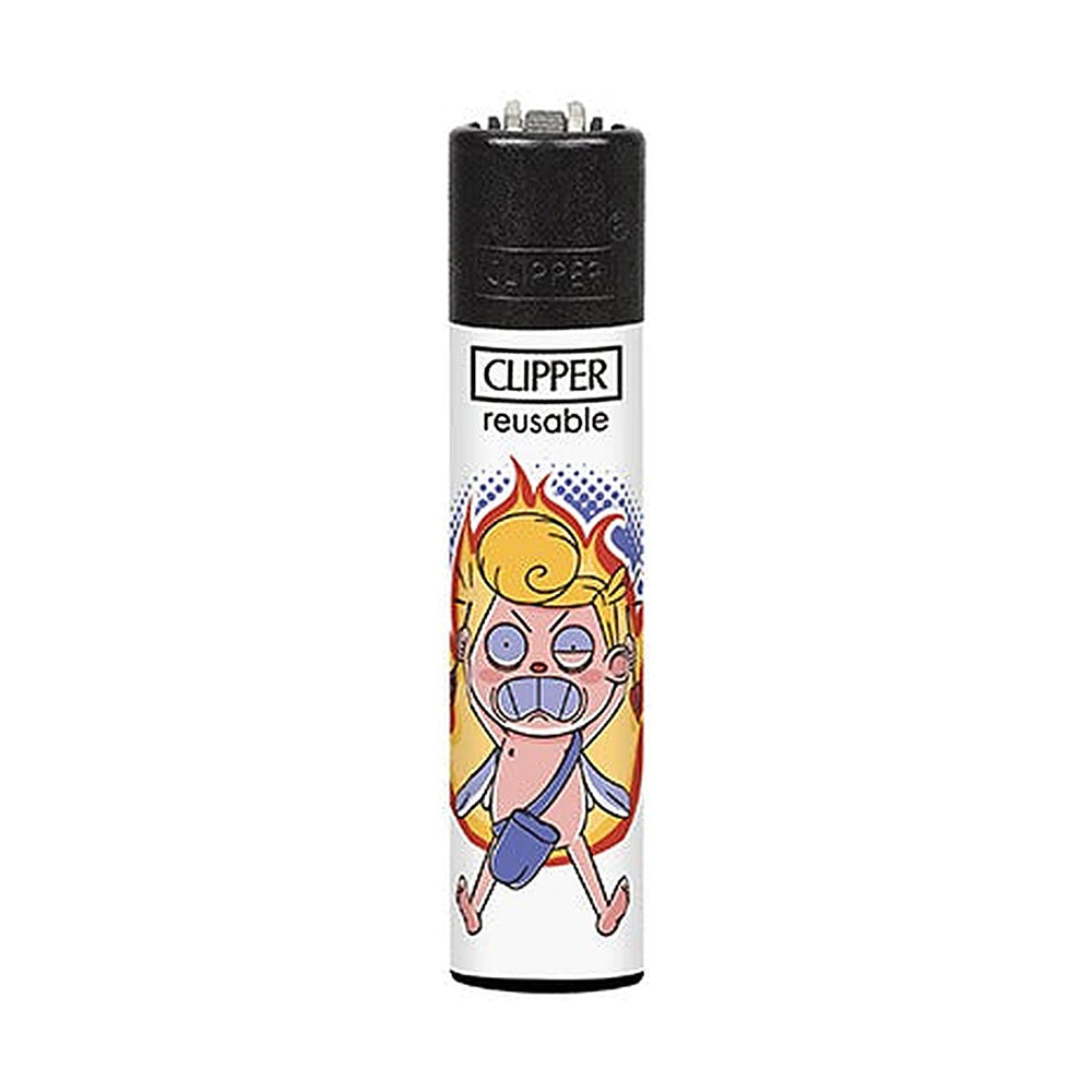 Clipper CP11 Funny Cupid aansteker, design Cupido in vuur
