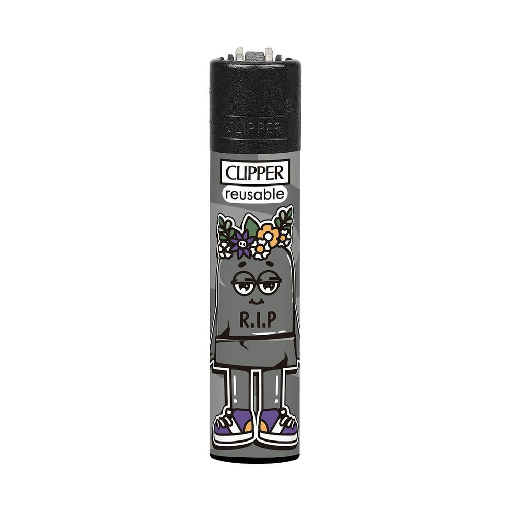 Clipper CP11 Halloween aansteker, design Grafsteen R.I.P.