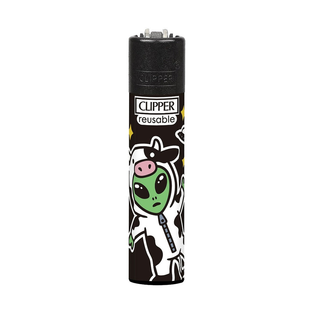 Clipper CP11 Space 3 aansteker, design Alien in koeienpak