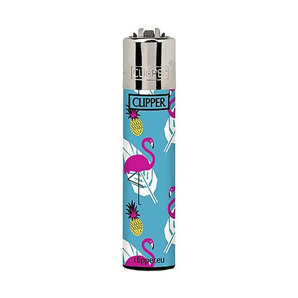 Clipper CP11 Summer Pattern aansteker, design Flamingo blauw