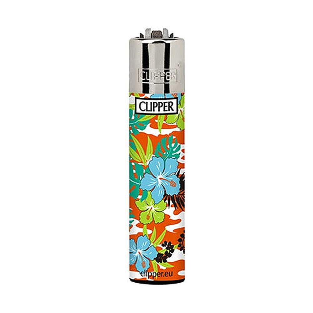Clipper CP11 Summer Pattern aansteker, design Hibiscus oranje