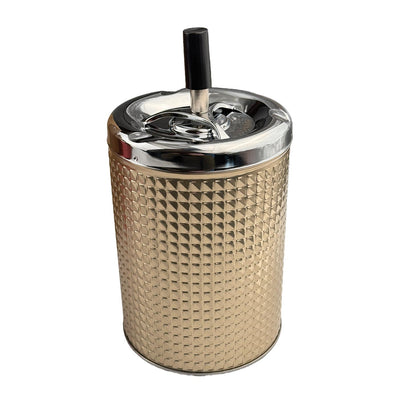 Draai-asbak 20 cm in chroom en goud van aluminium
