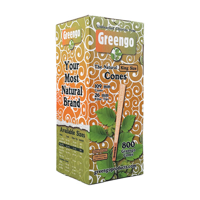Greengo cones king size 109/26 mm, ongebleekt en biologisch afbreekbaar
