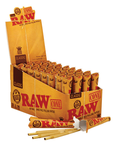RAW Cones King Size, ongebleekt natural papier met filtertip
