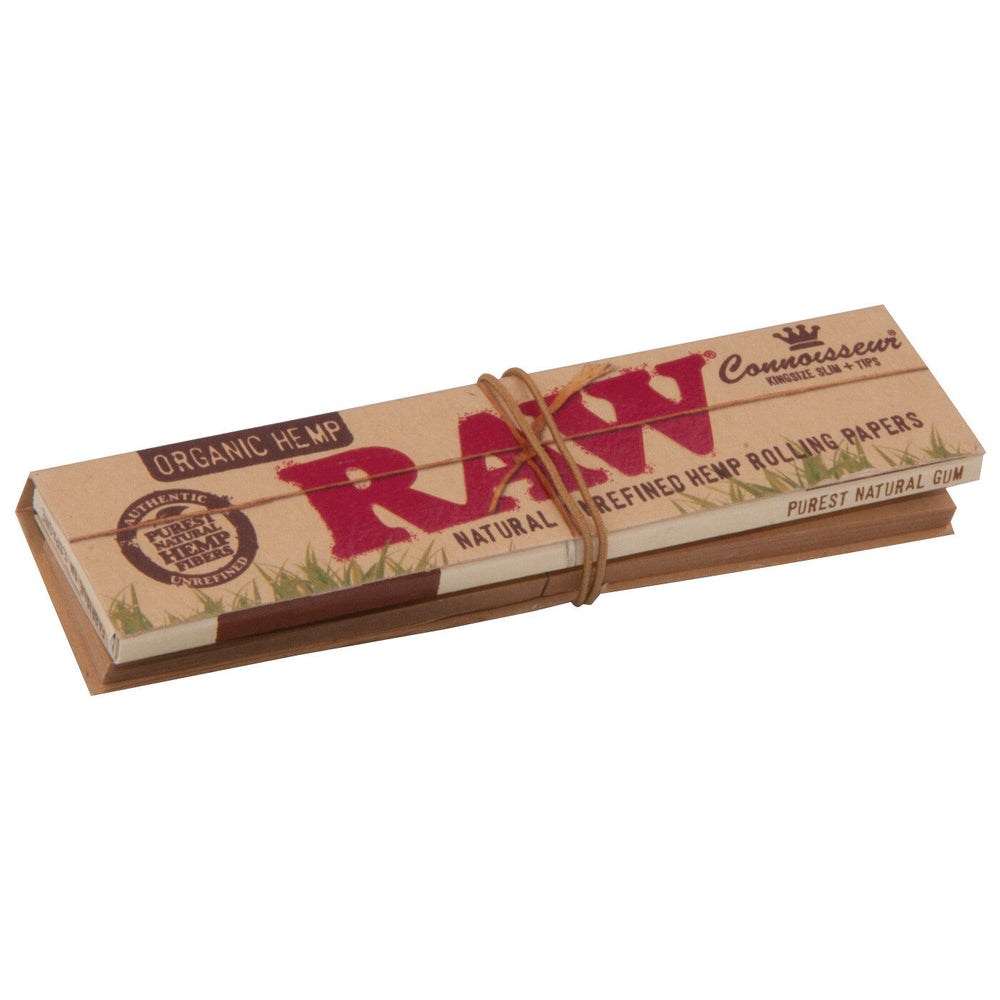 RAW Organic Hemp Connoisseur King Size Slim vloei met tips, lichtbruin papier, foto 2