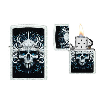 Zippo Abstract Skull aansteker met schedel van abstracte lijnen