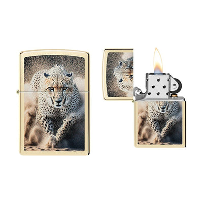 Zippo Cheetah aansteker met cheeta-print