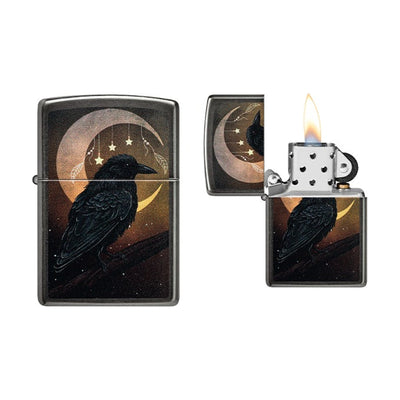 Zippo Crow and Moon aansteker met kraai bij volle maan