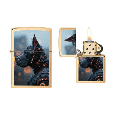 Zippo Futuristic Dog aansteker met futuristische robothond