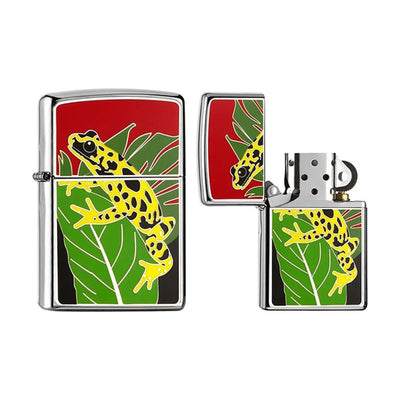 Zippo Golden Poison Frog aansteker met gouden pijlgifkikker