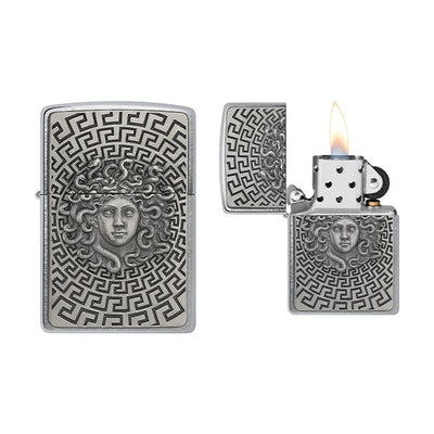 Zippo Medusa aansteker met gorgonenhoofd met slangenharen