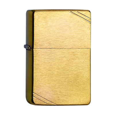Zippo Regular aansteker in geborsteld messing met vintage uitstraling