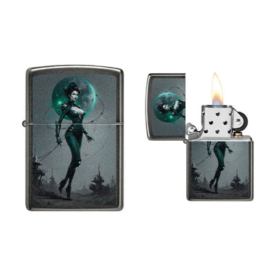 Zippo Sci Fi Pinup aansteker met retro-futuristische pin-up
