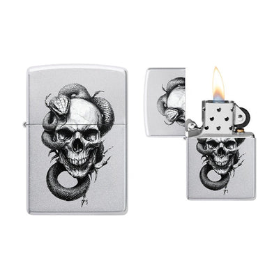 Zippo Skull and Snake aansteker met schedel en slang