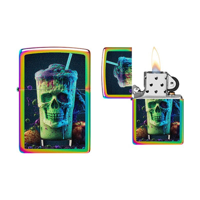 Zippo Skull Shake aansteker met schedelprint met dynamisch effect