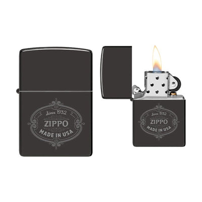 Zippo Design aansteker in hoogglans zwart